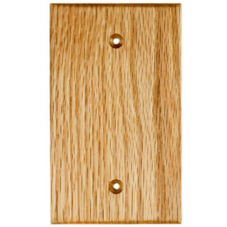 1 gang blank oak electrical outlet cover made by Virgin Timber Lumber Co.