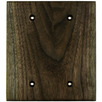 2 gang black walnut wood blank electrical outlet cover plate