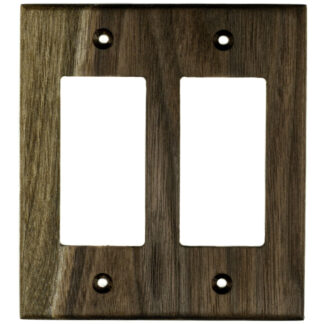 2 gang black walnut wood decora rocker switch cover plate or also for a gfci outlet cover plate