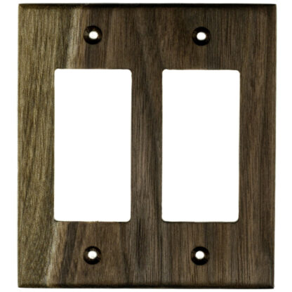 2 gang black walnut wood decora rocker switch cover plate or also for a gfci outlet cover plate