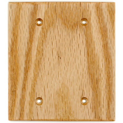 2 gang blank oak electrical outlet cover made by Virgin Timber Lumber Co.