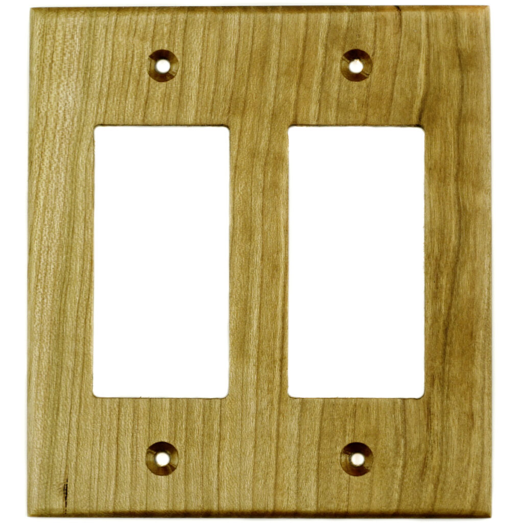 Cherry Wood Wall Plate - 2 Gang GFCI-Decora Outlet Cover - Virgin ...