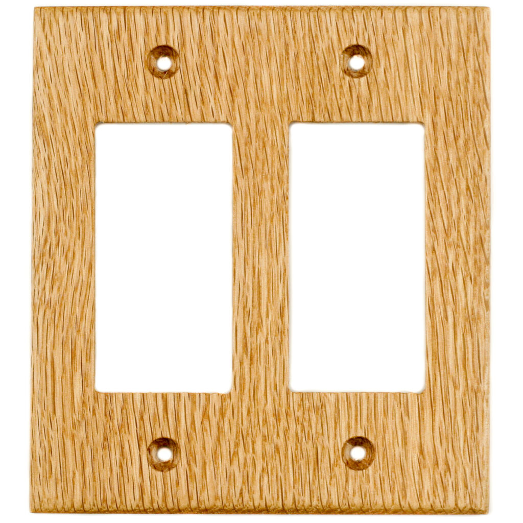 Oak Wood Wall Plate 2 Gang GFCIDecora Outlet Cover Virgin Timber