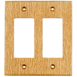 Oak Wood Wall Plate - 2 Gang GFCI-Decora Outlet Cover - Virgin Timber ...