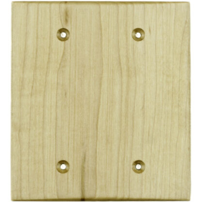2 gang maple wood blank electrical outlet cover plate