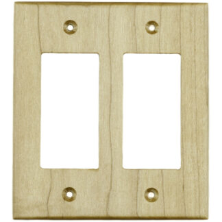 2 gang maple wood wall plate for decora style rocker switches and GFCI outlets