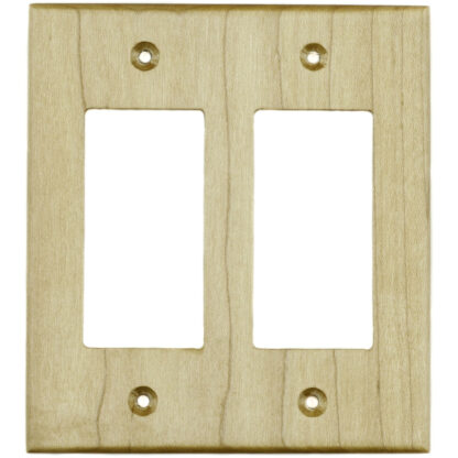 2 gang maple wood wall plate for decora style rocker switches and GFCI outlets