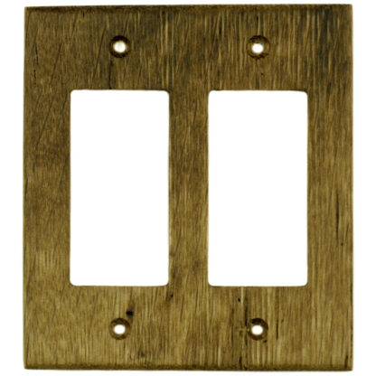 2 gang reclaimed oak wood decora rocker switch cover plate also for gfci outlet cover plate