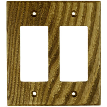 2 gang reclaimed wormy American chestnut wood decora rocker switch cover plate and also for gfci outlet cover plate