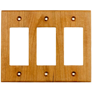 3 gang cherry wood decora rocker switch cover plate or gfci outlet cover plate