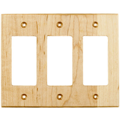 3 gang maple wood decora rocker light switch cover or gfci outlet cover