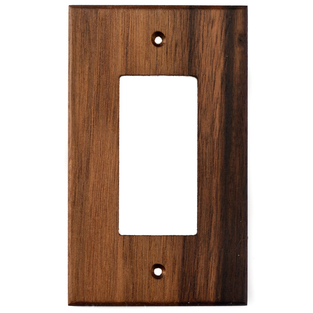 Black Walnut Wood Wall Plate 1 Gang GFCI Outlet Cover Virgin Timber