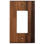 1 gang black walnut wood outlet cover for decora rocker switch, decora outlet, or ground fault protected electrical outlet (GFCI, GFI)