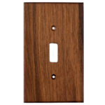 black walnut wood 1 gang light switch cover plate for toggle switch