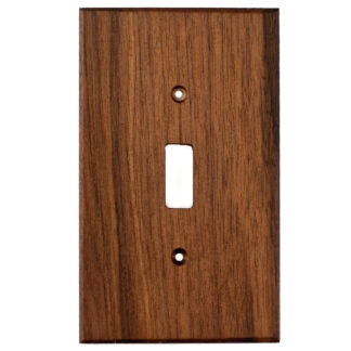 black walnut wood 1 gang light switch cover plate for toggle switch