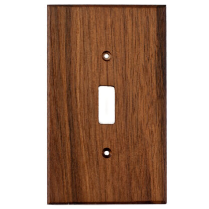 black walnut wood 1 gang light switch cover plate for toggle switch