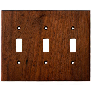 3 gang black walnut wood light switch cover for toggle switches