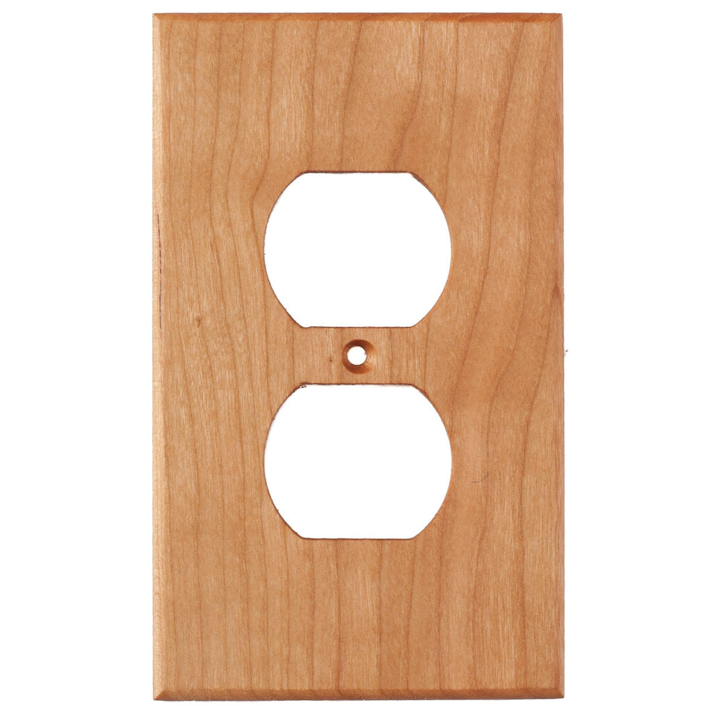 Cherry Wood Wall Plate 1 Gang Duplex Outlet Cover Virgin Timber Lumber