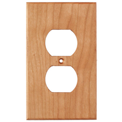 1 gang cherry wood electrical outlet cover for a duplex outlet