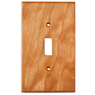 1 gang cherry wood light switch cover plate for a toggle switch