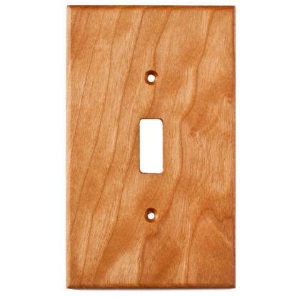 1 gang cherry wood light switch cover plate for a toggle switch