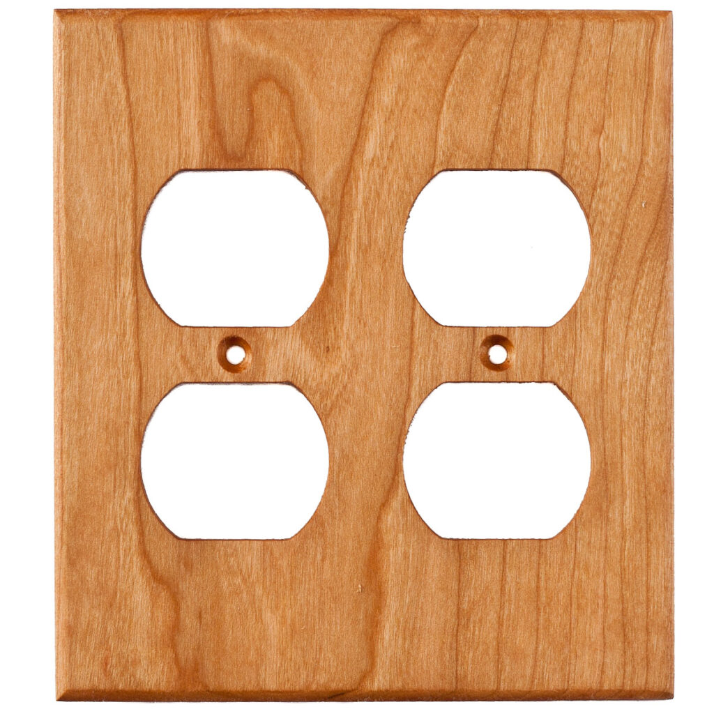 Cherry Wood Wall Plate 2 Gang Duplex Outlet Cover Virgin Timber Lumber
