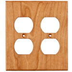 2 gang cherry wood electrical outlet cover plate for duplex outlets