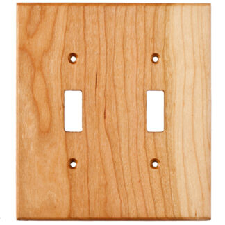 2 gang cherry wood light switch cover plate for toggle switches