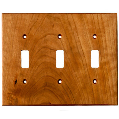 3 gang cherry wood light switch cover for toggle switches