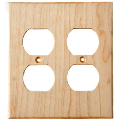 2 gang maple wood outlet cover plate for duplex electrical outlets