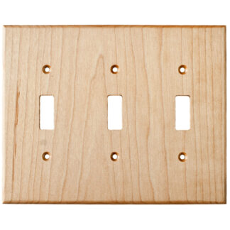 Maple Wood Wall Plate - 3 Gang Light Switch Cover