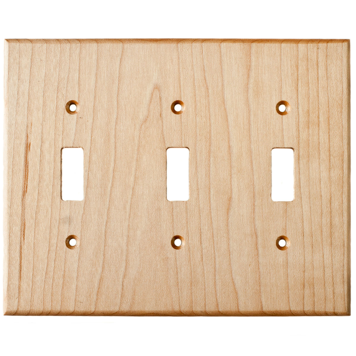 Maple Wood Wall Plate - 3 Gang Light Switch Cover - Virgin Timber