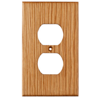 Oak Wood Wall Plate - 1 Gang Duplex Outlet Cover