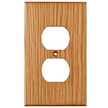 Oak Wood Wall Plate - 1 Gang Duplex Outlet Cover