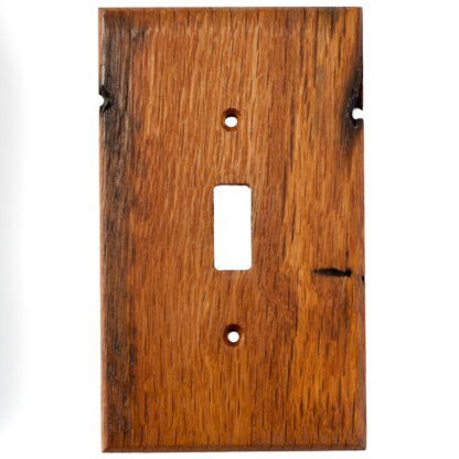 1 gang reclaimed oak wood light switch cover for toggle switch