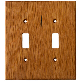 2 gang reclaimed oak wood light switch cover for toggle switches