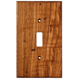 reclaimed American chestnut single gang wood light switch cover plate made by Virgin Timber Lumber Co.