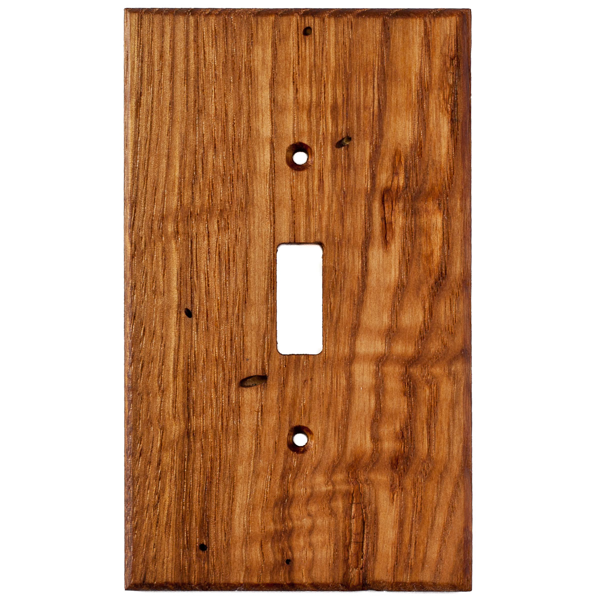 Wormy Chestnut Reclaimed Wood Wall Plate - 1 Gang Light Switch Cover -  Virgin Timber Lumber