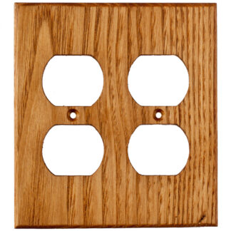 2 gang reclaimed wormy American chestnut wood outlet cover plate for two duplex outlets
