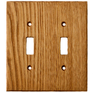 2 gang reclaimed American chestnut wood light switch cover for two toggle switches made by Virgin Timber Lumber Co.