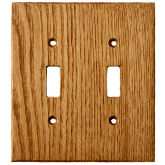 2 gang reclaimed American chestnut wood light switch cover for two toggle switches made by Virgin Timber Lumber Co.