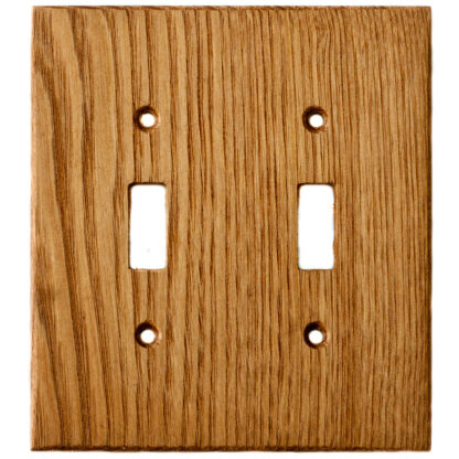 2 gang reclaimed American chestnut wood light switch cover for two toggle switches made by Virgin Timber Lumber Co.