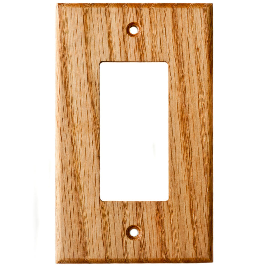 Oak Wood Wall Plate 1 Gang GFCI Outlet Cover Virgin Timber Lumber