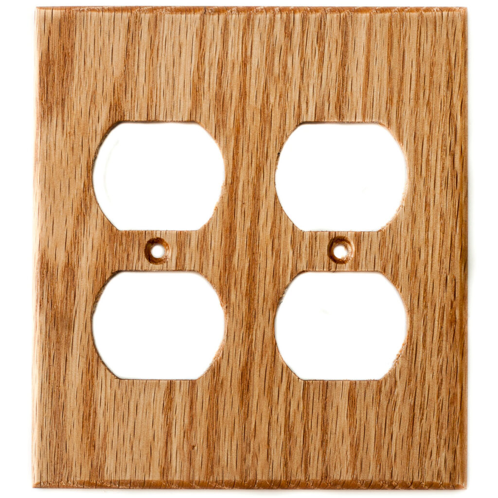 Oak Wood Wall Plate 2 Gang Duplex Outlet Cover Virgin Timber Lumber