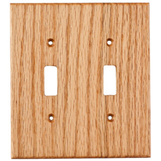 Oak Wood Wall Plate - 2 Gang Light Switch Cover