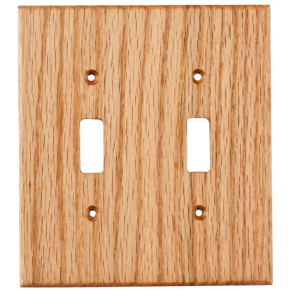 Oak Wood Wall Plate - 2 Gang Light Switch Cover