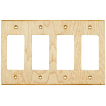 4 gang maple wood decora rocker switch cover plate also for gfci outlet cover plate