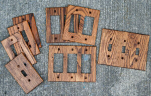 american chestnut wood wall plates with stain and finish